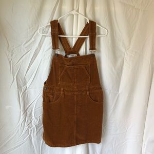 Boho Corduroy Brown Overall Dress